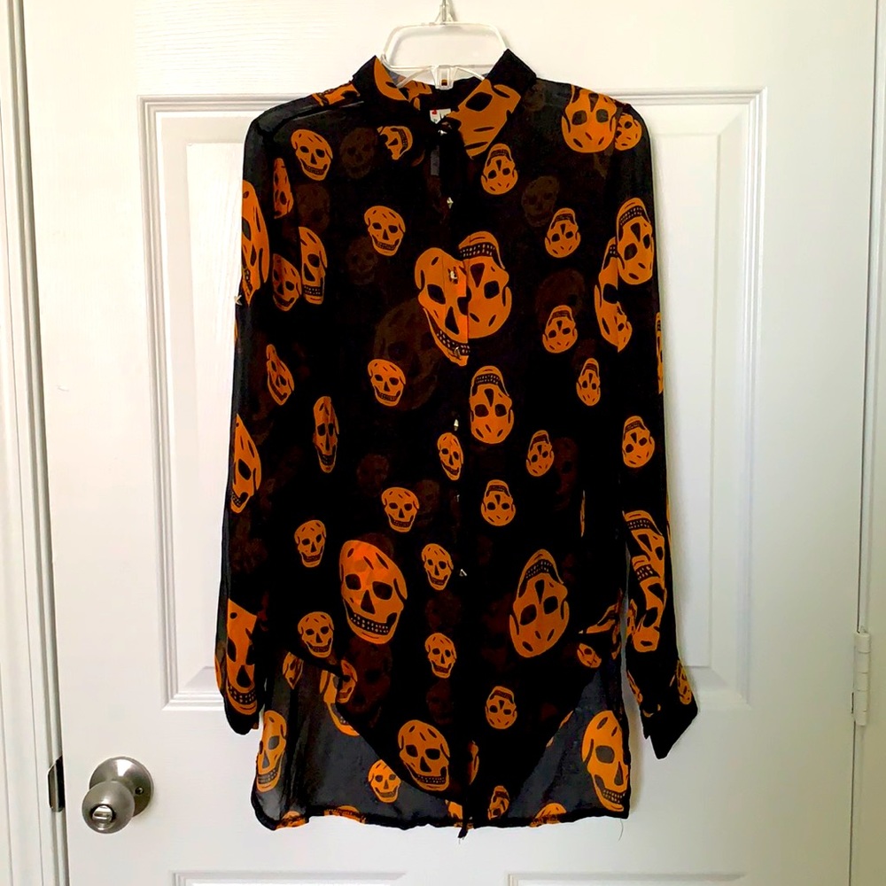 Orange Skull Blouse